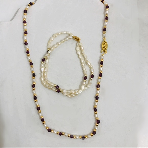 ❌SOLD❌Vintage Rice Pearl Set - Picture 2 of 5